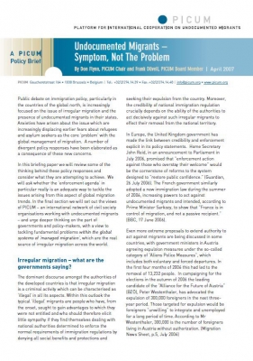 Undocumented Migrants – Symptom, Not the Problem (April 2007)