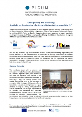 Child poverty and well-being: Spotlight on the situation of migrant children in Cyprus and the EU (June 2013)