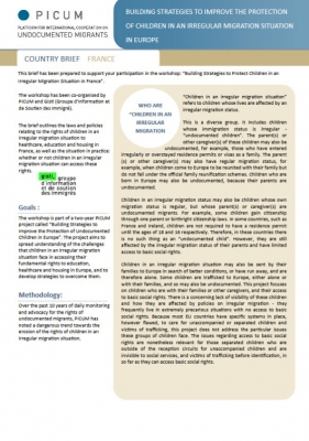 Building Strategies to Improve the Protection of Children in an Irregular Migration Situation in Europe – Country Brief France (May 2012) – EN