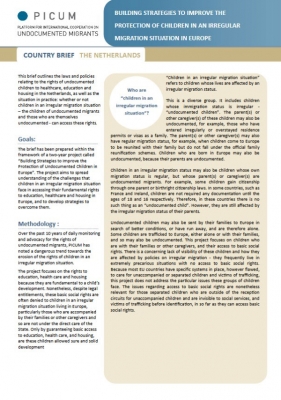 Building Strategies to Improve the Protection of Children in an Irregular Migration Situation in Europe – Country Brief Netherlands (February 2012) – EN