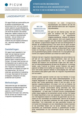 Strategieën om Kinderen in een Irreguliere Migratiesituatie beter te Beschermen in Europa – Landenrapport Nederland (Februari 2012) – NL