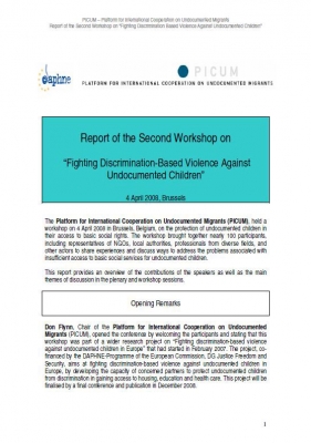 Workshop on “Fighting Discrimination-Based Violence Against Undocumented Children” (April 2008)