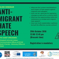 JOIN AND SHARE: WEBINAR TO DISCUSS ANTI-MIGRANT HATE SPEECH